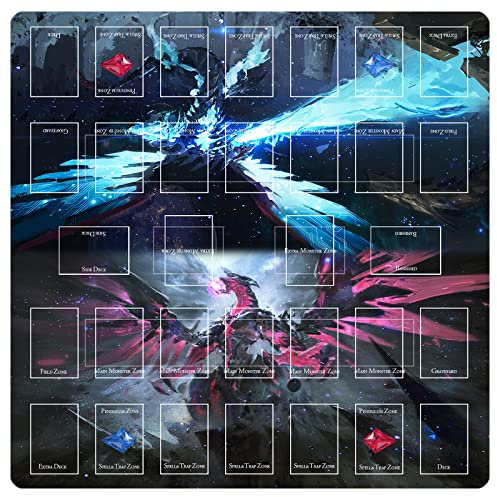 WSRXDMSN YGO Tapis de Jeu Pour 2 Joueurs en Caoutchouc - Duel, Compétition, Carte - 60 x 30 cm