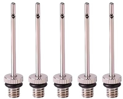 Inflating Pump Needles for Ball, Football, Rugby, Volleyball, Netball Valve Adapters (5Pcs Silver-B)