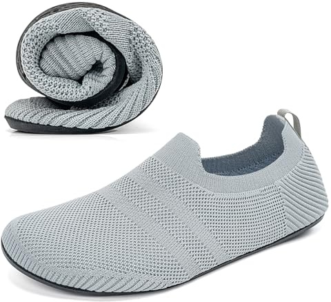 KOWAYI Tofflor män ventilerande tofflor kvinnor barfotaskor unisex, 1321 ljusgrå, 43 EU