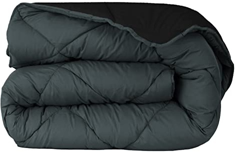 various Edredón Nórdico Bicolor - Edredón 400 gr/m² Microfibra de Poliéster 100% Reversible Transpirable Rellno Fibra Hueca siliconada válido para Cama de 135/140-235 x 270 cm Color Gris y Negro