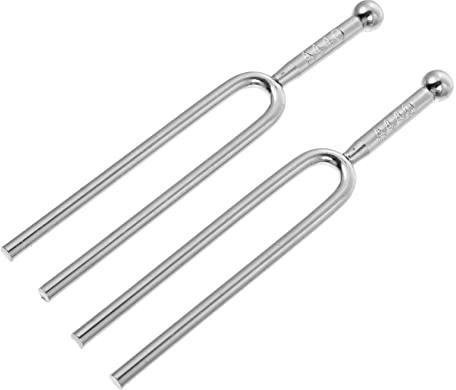 Gitarren Stimmgabel A 440hz, Präzises Stimmgerät, Silber | Aluminiumlegierung, Klarer Ton, Genaue Stimmung, für Gitarre, Kompaktes Zubehör, 2 Stück Packung