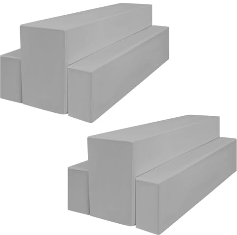 Lumaycens 2 Pack Bierhocker Abdeckung 3er Set für 50 cm Tischbreite Bierzeltgarnitur 220 x 50 x 80 cm (Hellgrau)