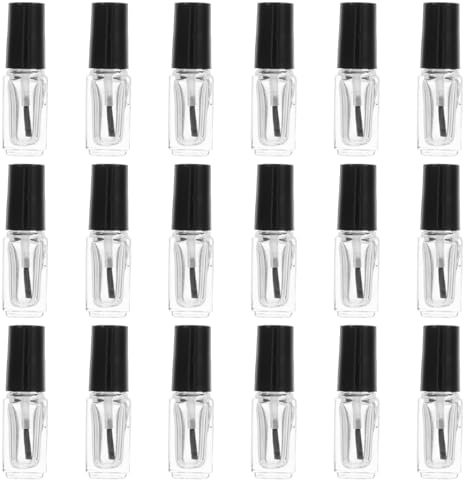 FRCOLOR 60 Flacons De Vernis À Ongles Rechargeables En Verre Transparent Avec Pinceau Bouteilles Vides Pour Vernis Gel Uv Semi Permanent Huile De Cuticules Parfum Et Cosmétiques