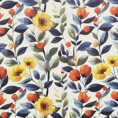 Selbstklebende Tapete Gelb Orange Blumen,44 x 500cm Tapete Grün Blau Blätter Rot Möbelfolie Blumen Boho Tapete Tapete Bunt Pflanzen Tapete Möbelfolie Selbstklebend für Wohnzimmer Schlafzimmer Küche
