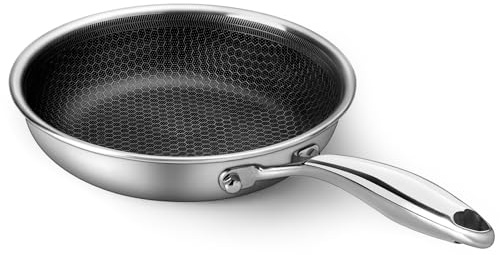 Innerwell Profi Antihaft Pfanne Edelstahl 20 cm, Induktion Bratpfanne, kratzfeste Wabenversiegelung, kleine Omelettpfanne, backofenfest, PFOA-frei, spülmaschinengeeignet