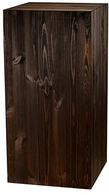 DECOKTIVO Holzständer, Holzblock, Baumstamm Deko, Bodenwindlicht Säule, Blumensäule Holz, Dekosäule, Stabil und Langlebig, Dunkelnuss, 80x40x40 Cm
