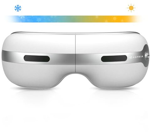Aspria Augenmassagegerät mit dualer Heiß- und Kältetherapie,Vibration,Luftkompressionsmassage, Bluetooth-Musik, für strapazierte/trockenen Augen, Augenmaske für Frauen Männer Freunde Familie