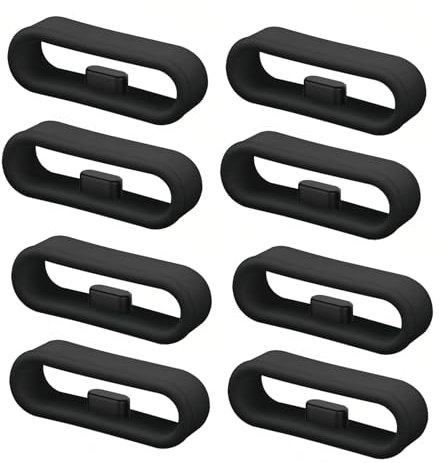 8 Piezas Retenedor Correa Reloj, 20mm Soporte para Correa de Reloj Trabilla Reloj Silicona Anillos de Silicona de Sujeción de Reloj para Vivoactive 3 Forerunner 945 235 245 Venu Vivomove 3 Fenix 6S