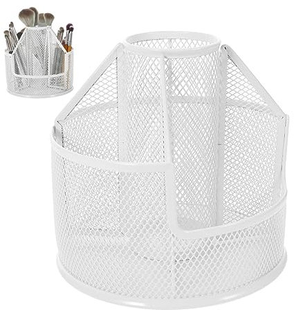 TOGEVAL Rotierender Metall Stiftehalter Mit Großem Fassungsvermögen Praktischer Schreibtisch Organizer Für Kosmetik Und Bürobedarf Für Zuhause Büro