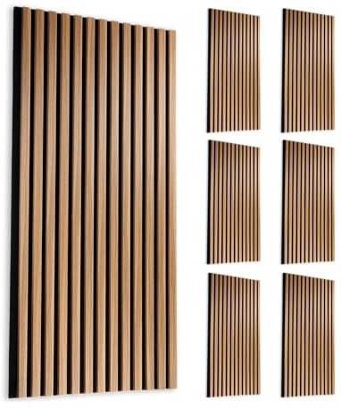 INNOVATE Akustikpaneele Holz 120x60 cm 6 Stk. I Akustik Holzpaneele Wand | Akustikpaneele Eiche hell 4,32m² Wanddeko Holz I Acoustic Panel Wanddeko Wohnzimmer I Akustikpaneele 120x60 Wandverkleidung