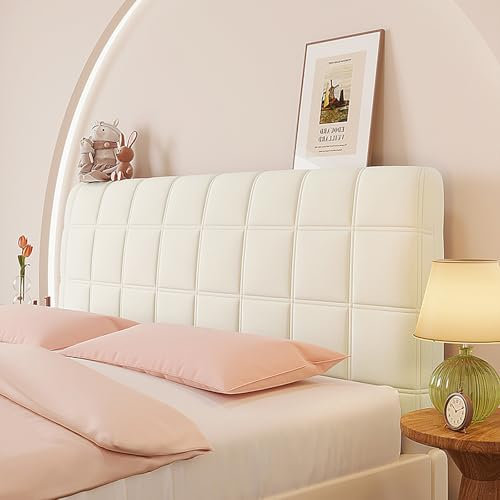 LUOZIQINX Bettkopfteil Hussen All-Inclusive, Stretch Verdicken Kopfteilbezug, Staubdichte Bett Kopfteil Bezug Waschbar für Eine Vielzahl Von BettköPfen,Beige,120cm