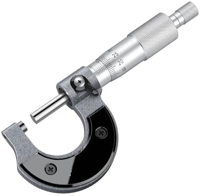 Micrometro, Micrometro meccanico esterno 0-25 mm (0,01 mm) Calibro esterno metrico Strumento di misurazione di precisione, Strumenti di Misura