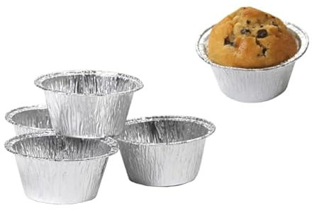 Pirottini in Alluminio per Muffin, 8,5 x 4 cm, Capacità 135cc, Set da 100 Pezzi