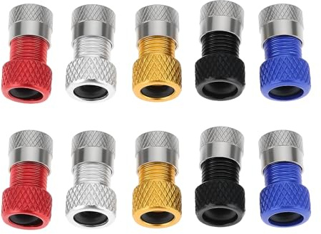 SG Store 10pcs Presta Valve Adapter with Caps, Aluminum Alloy, for Road Bikes Mountain Bikes Trekking Bicycle Five Color
