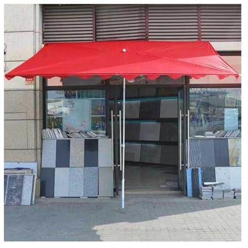 Grand parasol rectangulaire pliable pour extérieur, jardin, terrasse, arrière-cour, plage (rouge)