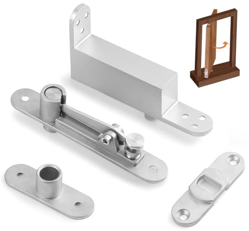 Heavy Duty 360° Self Closing Pivot Hinges - Stainless Steel & Zinc Alloy for Wood Doors up to 60kg, Adjustable Speed, Concealed Design for Modern Interiors