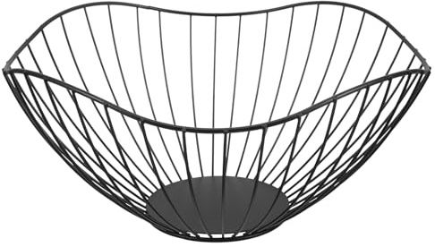 jojofuny Frutero Negro para Encimera de Cocina Cesta de Alambre Decorativa Pequeña Cesta Alta para Almacenamiento de Frutas y Snacks Diseño Moderno y Funcional para Casa y Oficina