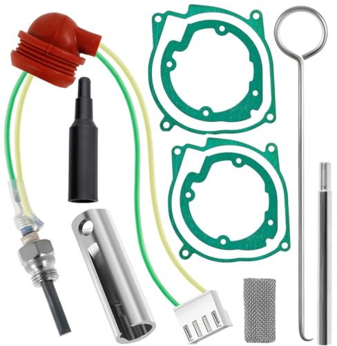 10PCS 12V/24V Diesel Heater Glow Plug Repair Kit – Ceramic Glow Ignition Plugs with Filter & Removal Tool, 5KW/8KW Parking Heater Accessories, Compatible with Eberspacher D2/D4/D4S and Webasto