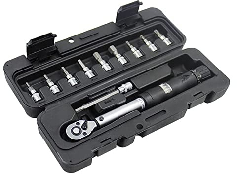 JOXLOVER Chiave dinamometrica, Display 1/4 pollici regolabile 2-1 4nm. Kit di strumenti della chiave dinamometrica Set riparazione bicicletta Strumenti bici Strumento con scatola per auto, moto