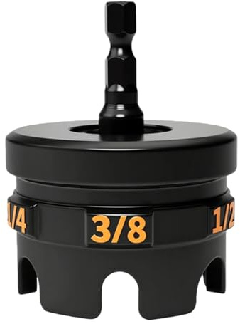 EcoGleam Nuts - Punta per trapano con cerniera per aste filettate da 1/4, 3/8, 1/2 (stile A)