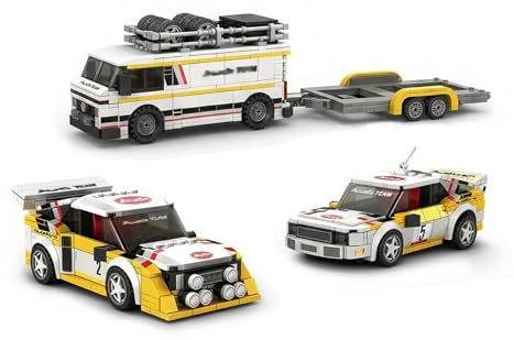 Mocbuiie 1:32 Klemmbausteine Auto 3-in-1 Sportwagen Modular Building, Klassisches Fahrzeug Set für Erwachsene und Automodell Sammler