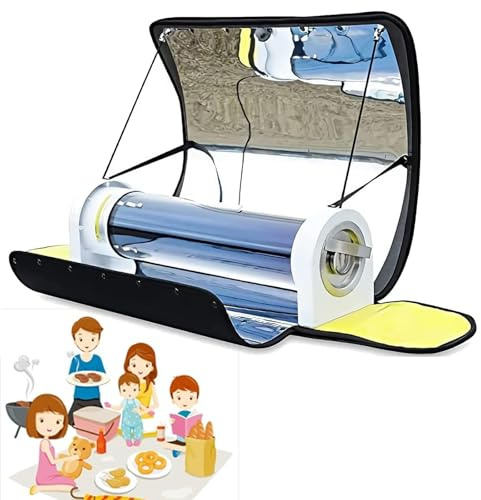GEHPYYDS Forno da Campeggio Portatile - Fornello Solare per Cucinare all'aperto con Grande capacità da 4,5 l con termometro, 200 °F (93 °C) - 450 °F (232 °C), per Campeggio ed Escursionismo