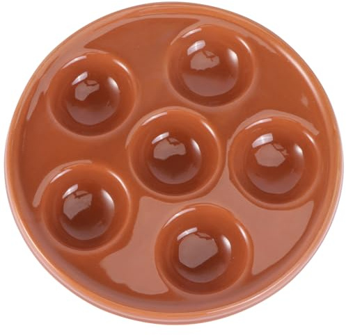 HOMSFOU Teglia per Lumache in Terracotta Supporto, Pirofila Forno per Uso Domestico e Barbecue, Lavabile in Lavastoviglie