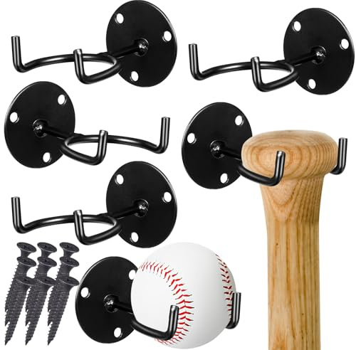 Operitacx 6 Stück Baseballschlägerhalterung aus Robustem Eisen Multifunktionaler Wandhalter für Baseballschläger und Bälle für Sportfans zur Platzsparenden Aufbewahrung
