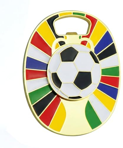 Drehbarer Fußball Flaschenöffner - Bierflaschenöffner mit Länderflaggen Design, Robuster Getränkeöffner für Party, Bar und Zuhause