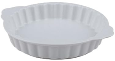 gratängform Kreativ keramisk bakform med spetskanter och handtag(Vit,Små)