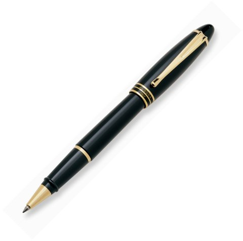 Aurora Black Resin Rollerball, Gold Plated Trims, Black Lacquer Ring (B71-N)