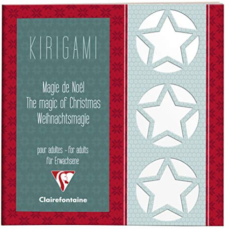 Clairefontaine 97600C Kirigami Heft (26 Blatt, 20x20cm, ideal für Ihre Bastelprojekte) 1 Stück weihnachten