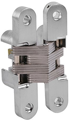 Verstecktes Scharnier aus Zinklegierung, unsichtbare Falttür, verdecktes Kreuz, versteckte Scharniere, geeignet für Möbelbeschläge, Falttüren (94 mm)