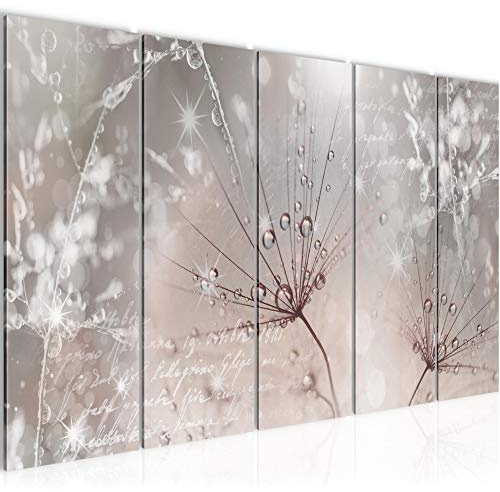 Runa Art Bild Pusteblume Wandbilder auf Vlies Leinwand 5 Teilig Wanddekoration Wohnzimmer Schlafzimmer 205556b