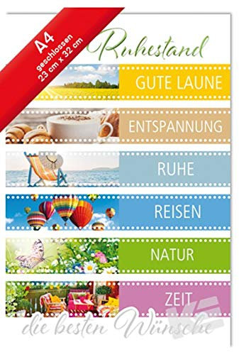XL Glückwunschkarte Zum Ruhestand,inkl.Kuvert A4