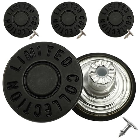 WedDecor Snap Buttons 17mm Black 8 Pcs Pressed Hammer Replacement Fixing | Crafted From Sturdy Brass For Long Lasting Everyday Wear Features A Reliable Back Pin Fitting For Extra Durability