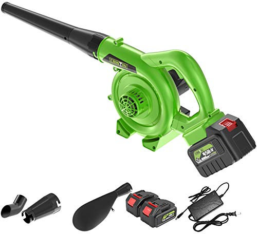 ACXZ Soplador de Hojas y aspiradora eléctrica sin Cable, barredora de jardín con batería de Iones de Litio de 21 V y Cargador para el Cuidado del césped, Coche, Ordenador