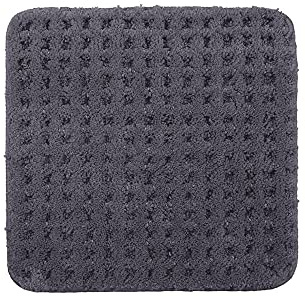PANA® Flauschiger Badvorleger (45 x 45 cm) • WC Vorleger ohne Ausschnitt aus weichen Mikrofasern • Rutschfester & waschbarer Badteppich • Kleine WC Badematte • Farbe: Anthrazit