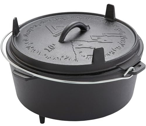 Groenberg Askja Pot BBQ - Marmite de Cuisson en Fonte avec Couvercle, 10L