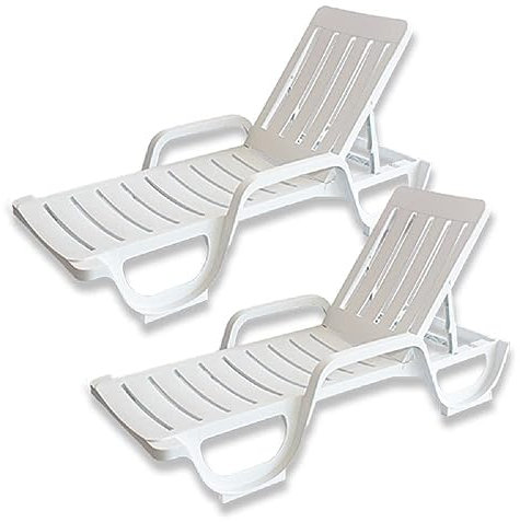 Solycarpa Pack 2 Tumbonas Plegables con Reposabrazos y Reclinable en 4 Posiciones. Hamaca Modelo Malibú, Reclinable y Resistente para Playa, Piscina o Jardín.