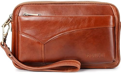 varbeder Herren-Clutch aus Leder mit Kreditkartenfächern