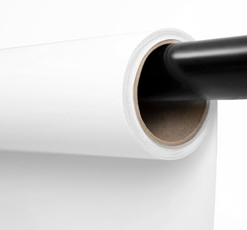 Kate Nahtlose Fotohintergrund-Papierrolle für Studio & Videoaufnahmen (1,35x5m Polarweiß) – Professionelles Hintergrundpapier mit Matter Oberfläche und hoher Farbtreue