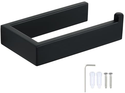 SAYAYO Toilettenpapierhalter Schwarz Klopapierhalter Edelstahl Toilettenpapierhalter Bohren Toilet Paper Holder WC Rollenhalter für Badezimmer und Küchen