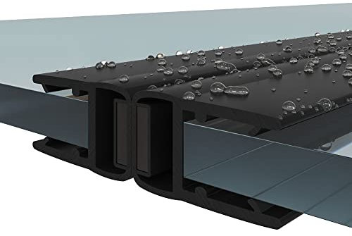 Black Shower Door Magnetic Seals Pair | 4-6MM | Magnetic Shower Strips for Quadrant enclosures Model M2 (4-6mm Glass)