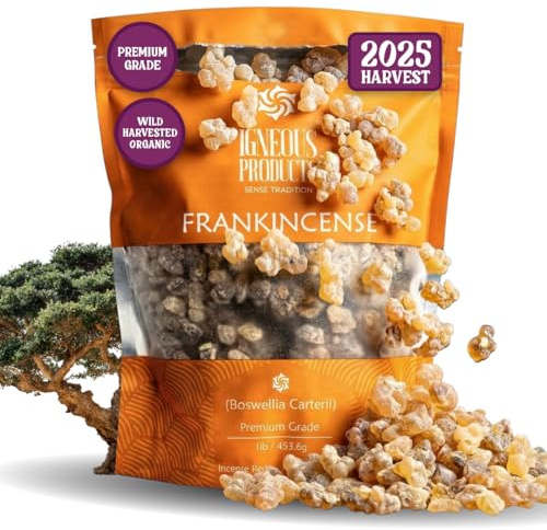 Frankincense Resin Incense by Igneous Products - 2025 Harvested High Grade Frankincense Incense (1 LB / 453.6g) of Somalia - لبان الذكر الاصلي | Church Incense | Luban | Incienso De Iglesia