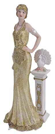 abc HOME | Dekofigur Dame | 1920er Stil | 22 cm H