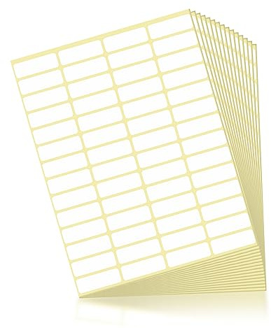 Fousenuk 840 pezzi Etichette Adesive, Fogli Adesivi Bianche 38 x 13 mm per Congelatore, Cancelleria, Corrispondenza, Etichetta Adesive Universali Autoadesive per Scuola, Ufficio, Cucina