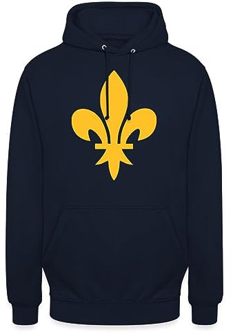 Spreadshirt Fleur De Lys Fleur De Lis France Sweat À Capuche Unisexe, 3XL, Marine