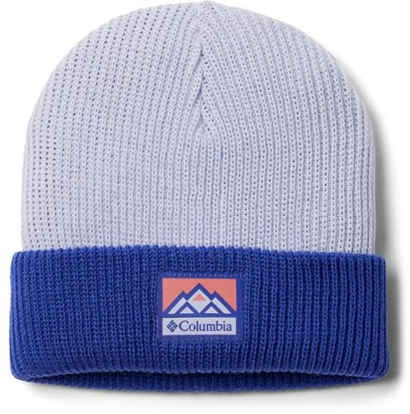 Columbia Youth Unisex Whirlibird Cuffed Beanie, Snowdrift/Clematis Blue/Mountains, O/S