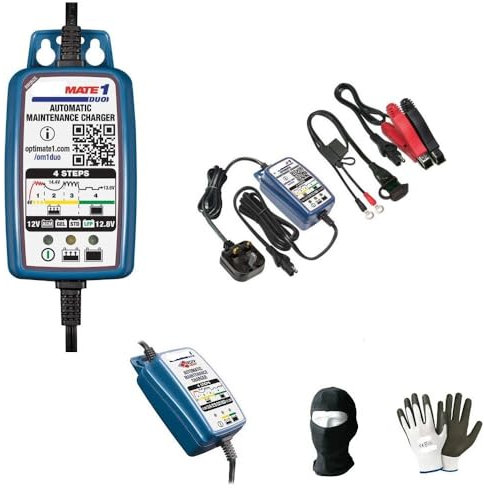 Compatible con BMW R 65 GS Cargador Y Mantenimiento DE BATERÍAS AUTOMATICO para Moto Coche Camper Quad Jet SKI Optimate 1 Duo 4 Pasos Plomo Litio,AGM,Gel,MF,Wet